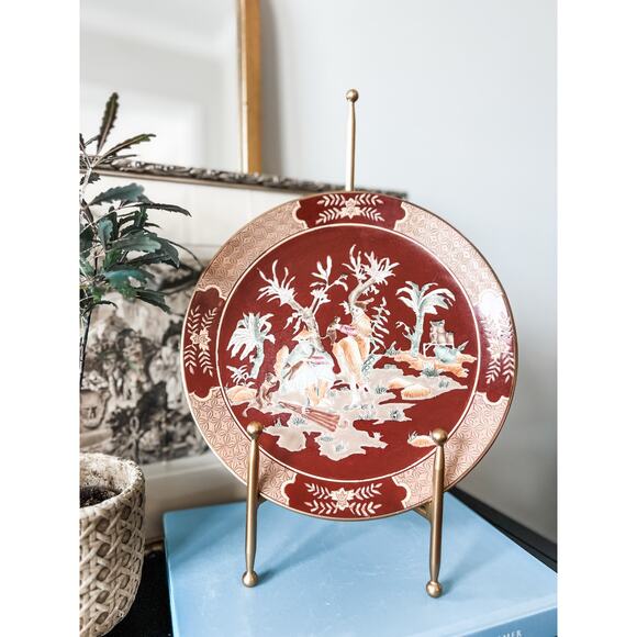 Andrea by Sadek Chinese Plates – Garden Scene with Monkeys – Set of 2 (10”) - Picture 3 of 5